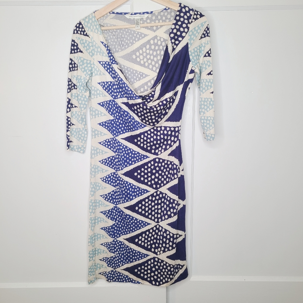Diane Von Furstenberg Diamonds Blue Silk Dress
